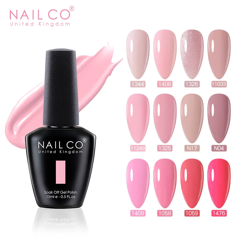 NAILCO New 15ML Pink Nude Color Series Gel Nail Polish Nails Art Semi-permanent UV Hybrid Varnish Nail Supplies for Nail Polish