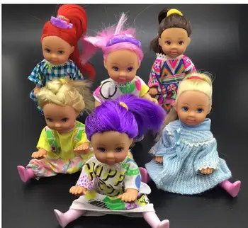 

10pcs/lot random send Original 11cm 4.5 inch 5 joint Germany Simba doll including the clothes similar kelly doll Small dolls