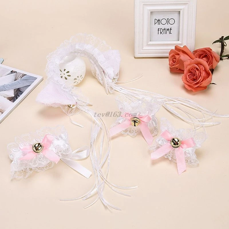 Cosplay&ware Female Girls Anime Lolita Cosplay Costume Plush Cat Ears Bowknot Bell Ruffles Lace Collar Necklace Wristband -Zentai shop online H3f3de48e15d6450e870cc95dc2870ae1H.jpg