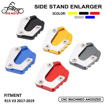 

Motorcycle Accessories CNC Aluminum Side Stand Kickstand Support Foot Pad Base Plate Kickstand Pad For YAMAHA YZF R15 V3 17-19