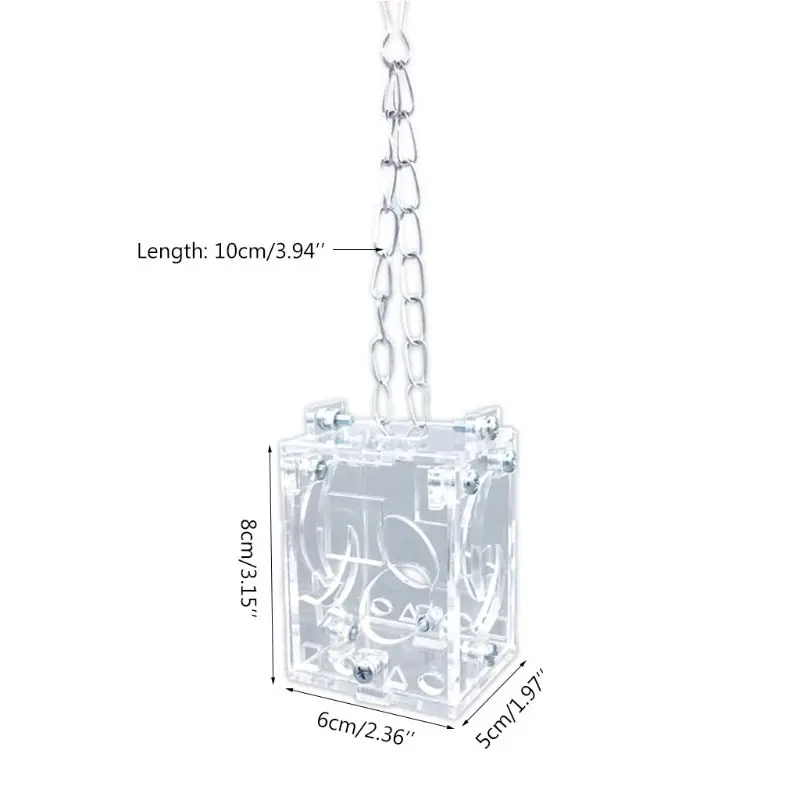 Акриловая коробка для птиц попугаев, кормушка для семян, подвесная цепочка для кормушки, Прямая поставка