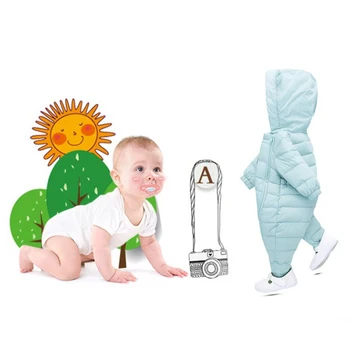 

Autumn And Winter Baby One-piece Suit Jacket For Men And Women Baby Newborn Down Cotton Crawl Clothes Waterproof and Windproof