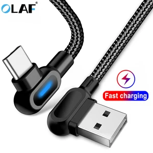 OLAF USB Type C кабель для быстрой зарядки 90 градусов USB C кабель для Samsung S8 S9 S10 Xiaomi Мобильный телефон зарядное устройство Micro Usb кабели