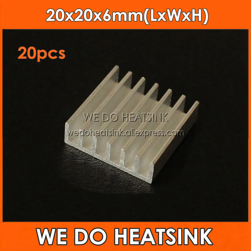 우리는 방열판 20x20x6mm 알루미늄 IC LED 냉각 냉각기 방열판 방열판을 수행합니다.