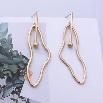 

Irregular Water Drop Earrings for Women Hollow Geometric Gold Color Metal Earrings Female Unique Wedding Party Jewelry