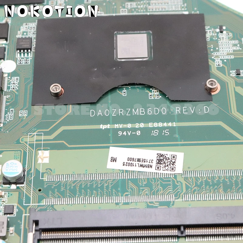 Promo  NOKOTION for Acer aspire E5-522G laptop motherboard NBMWL11002 NBMWL110025 DA0ZRZMB6D0 A6-7310 CPU 
