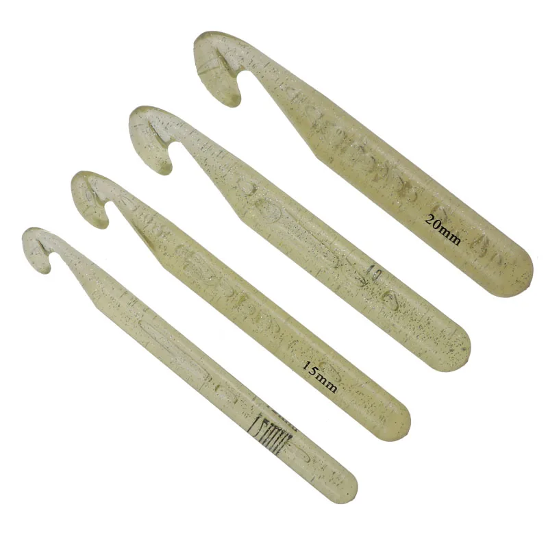 Набор из 4 предметов, белая пластиковая ручка, иглы для вязания крючком, толстая головка, инструмент для рукоделия, аксессуары для рукоделия