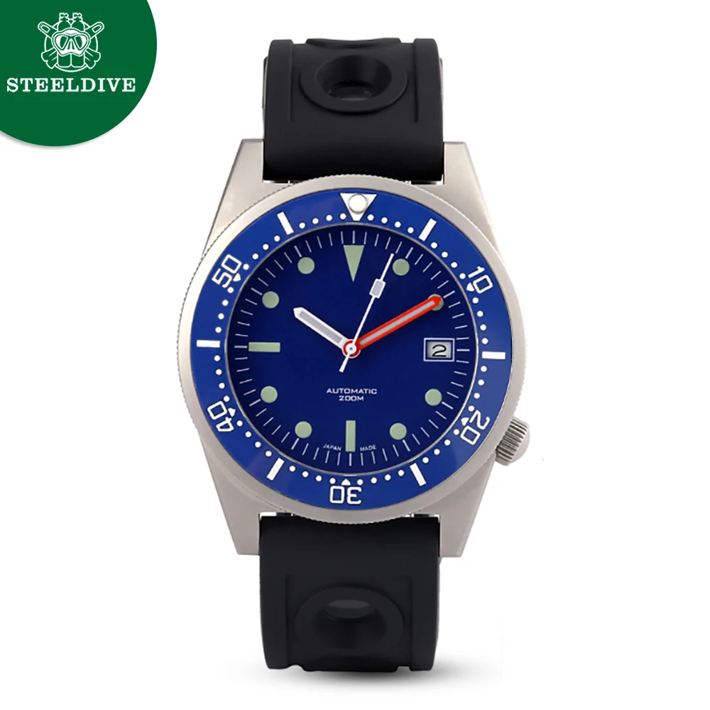 STEELDIVE NH35 Акула механические часы 200 м дайвер Роскошные сапфировые кристаллы
