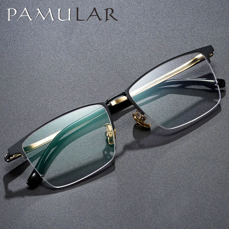

PAMULAR 2020 new men's business titanium frame full frame square myopia frame