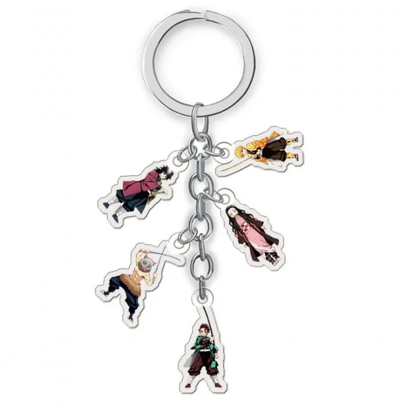 

New Demon Slayer: Kimetsu no Yaiba Key Chains Two-sided Keychain Cosplay Acrylic Pendant Keyring