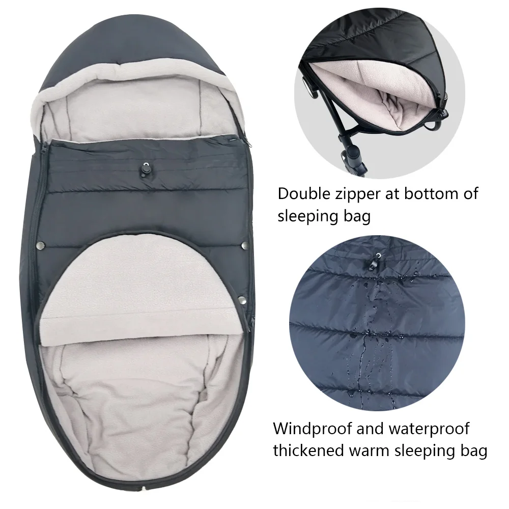 Winter Sleeping Bag Windproof Cover For Stroller Warm Sleepsacks Footmuff Cover Baby Blanket Swaddling Warp 3~24M