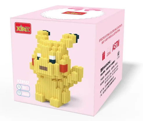 Pikachu Мини мультфильм строительные блоки игра Мини DIY пластиковые строительные блоки для детей Подарки - Цвет: Pikachu