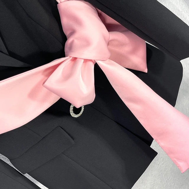 TWOTWINSTYLE Colorblock Casual damska kurtka jesienny ząbkowany z długim rękawem Patchwork diamentowa szczupła kobieta marynarka 2022 jesienna odzież 5