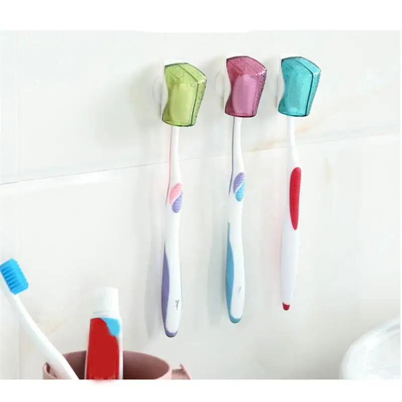 6pcs Toothbrush Cap Holder Dustproof Wall Mount Toothbrush Cap Cover Rack for Hotel Bathroom Home