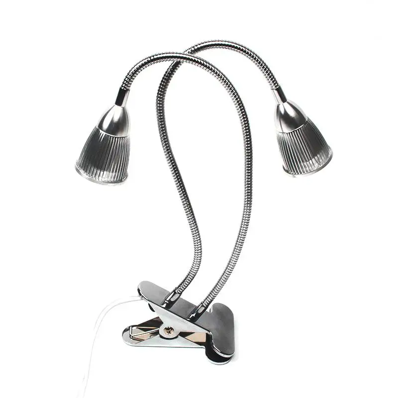 Plant Growth Lamp Double Head With Clip Plant Light Fluorescent Night Light Botanical Illumination Lamp Office Decoration Lamp