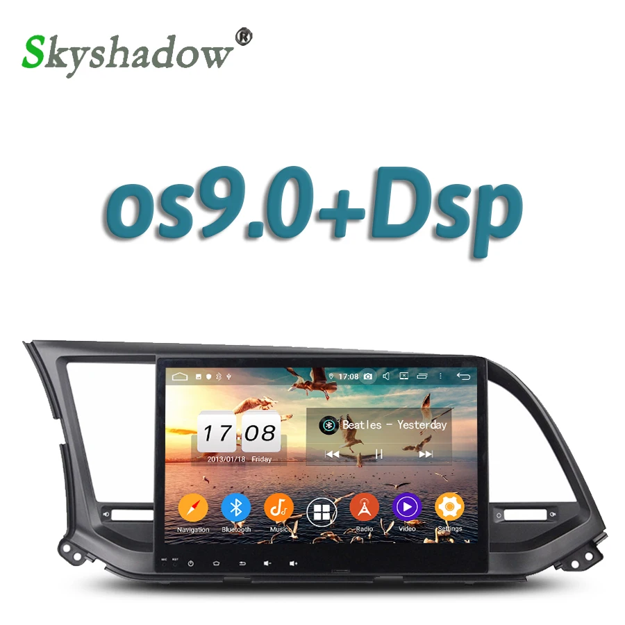 Автомобильный dvd-плеер DSP 10," Android 9,0 8 Восьмиядерный 4 Гб ОЗУ gps Google RDS радио Wifi Bluetooth 4,2 для hyundai Elantra