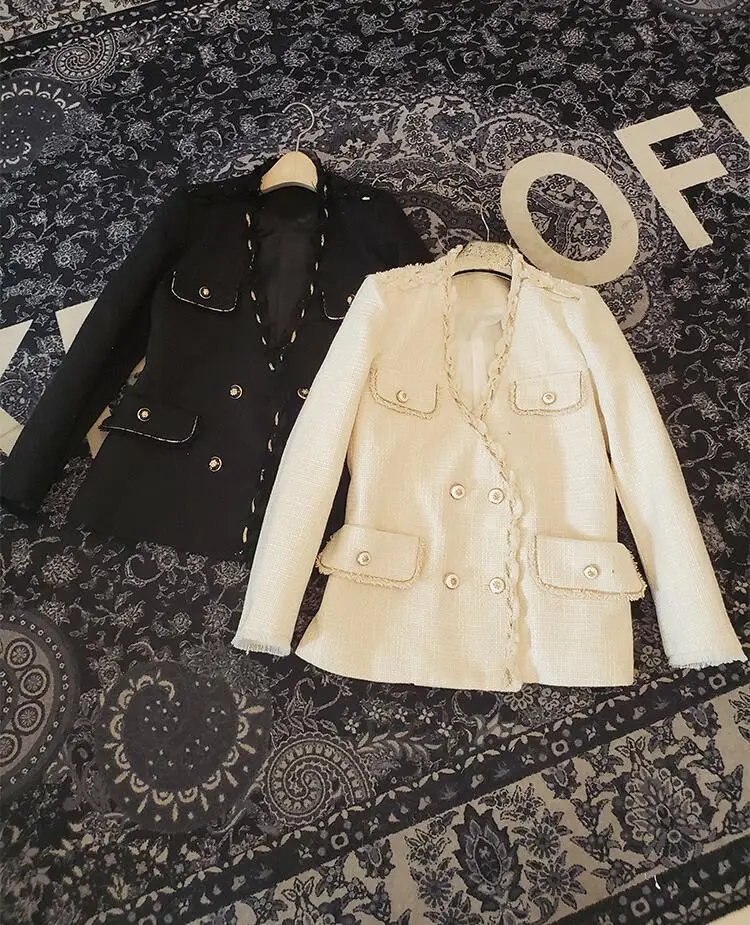 Mujer Elegante, женские пальто, Осень-зима, шерсть, куртки с v-образным вырезом, Аппликации, широкая талия, женские пальто