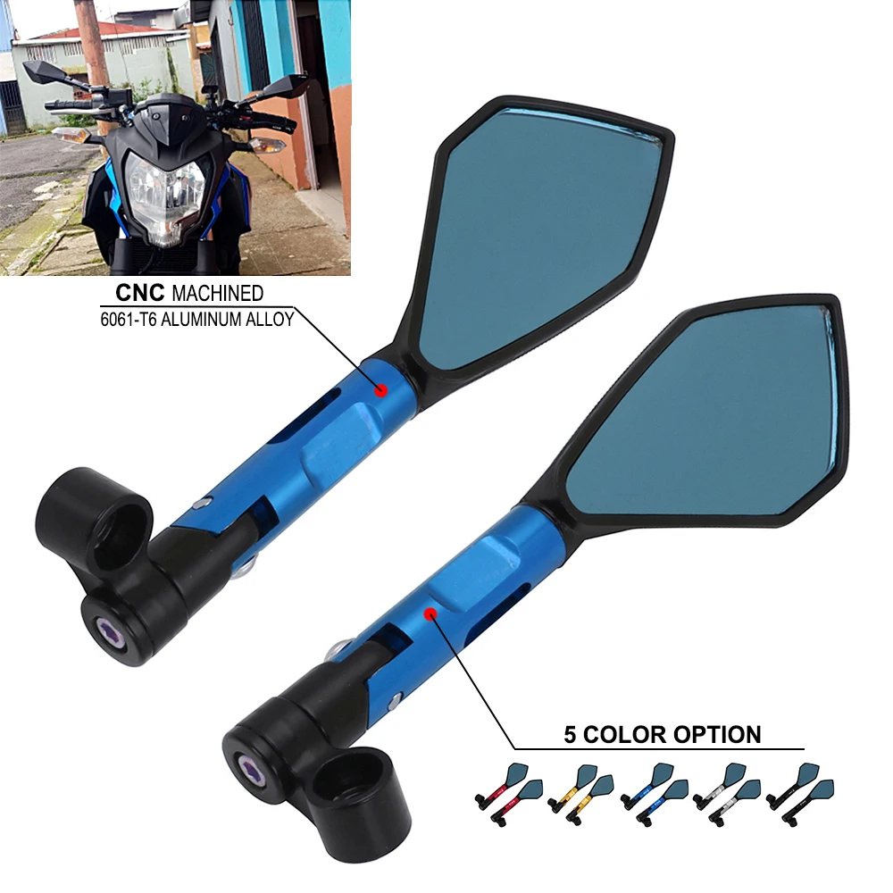 Universal Motorcycle CNC Rear Side View Mirrors Aluminum Anti-glare For YAMAHA HONDA KAWASAKI SUZUKI Scooter Strest Bike