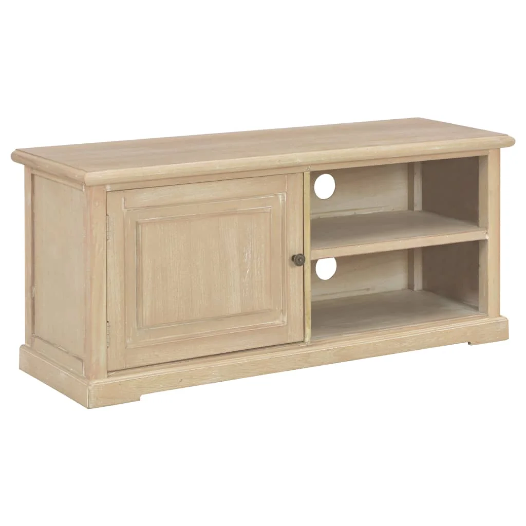 

VidaXL Wooden TV Cabinet TV Stand Table with 1 Door and 2 Open Compartments Modern Style Living Room Home Furniture 90x30x40 Cm