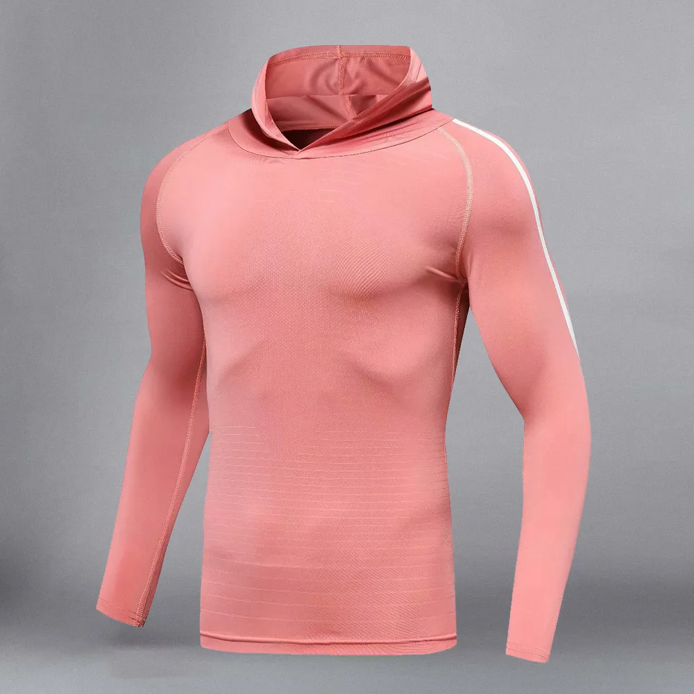 Tops - pink Мужская спортивная одежда из 3 предметов для тренировок, бега, фитнеса, одежда, спортивный костюм, комплекты, спортивный костюм для активных мужчин, мужские костюмы для упражнений - Цвет: Tops - pink