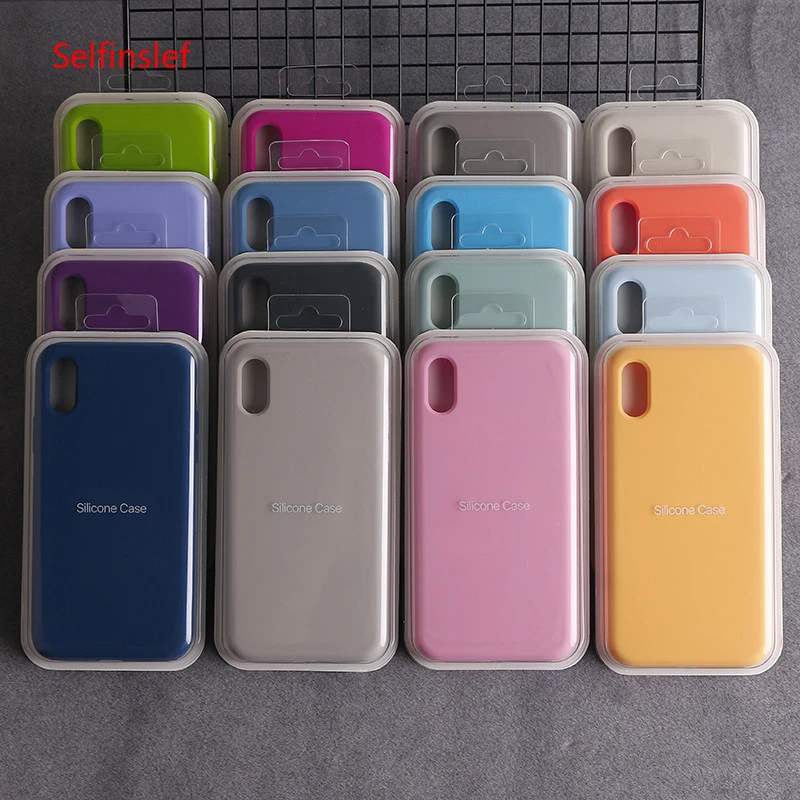 

Original Case For iPhone 7 8 Plus soft Cases For iphone XR X Liquid Silicone Phone Full Cover For iPhone XS Max 6 Coque