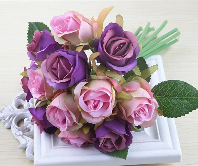 Purple Букет для свадьбы, невесты, держащий цветок, романтическая мода, красочные поролоновые цветы, свадебные букеты, PE Роза, подружка невесты, винтажные D30 - Color: Purple