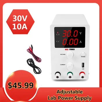

30V 10A Lab Switching Bench Power Supply DC Adjustable Laboratory Bench Source Digital Voltage Regulator LCD screen 60v 5a