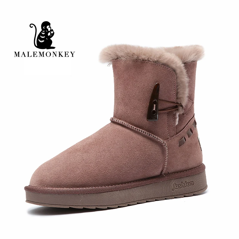 Malemonkey/ г., Size35-40 Зимние Модные женские ботинки теплые и утолщенные женские зимние ботинки классические женские ботинки - Цвет: Pink