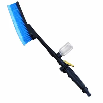 

New 1pc Blue Car Wash Brush Auto Exterior Retractable Long Handle Water Flow Switch Foam Bottle Car Cleaning Brush New