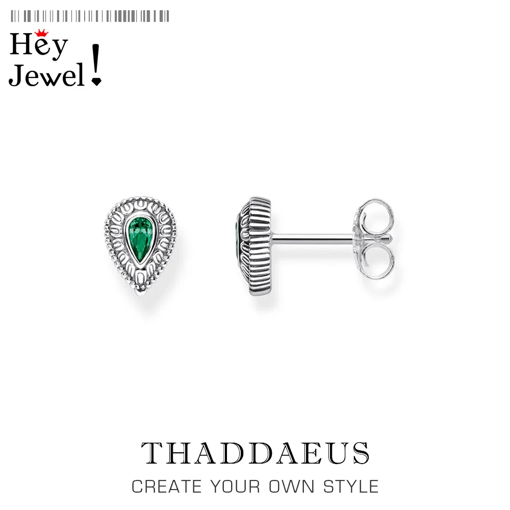 

Earrings Water Drip Tear Down Green Ear Stud,Bohemia Thomas Fashion Jewelry For Women,2019 Ts New Gift In 925 Sterling Silver