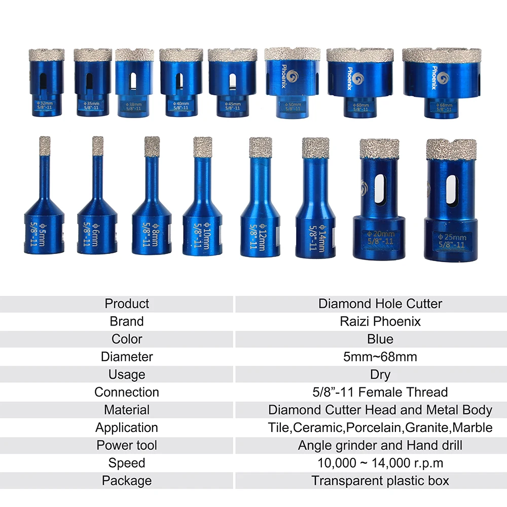 6mm -Raizi Phoenix – mèche de perçage pour la porcelaine et le granit ...