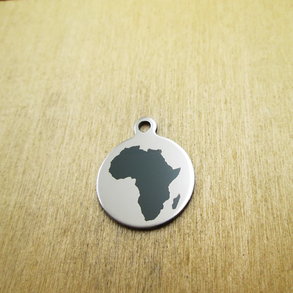 10pcs/lot-Africa map stainless steel charms Laser Engraved DIY Charms Pendants | Украшения и аксессуары