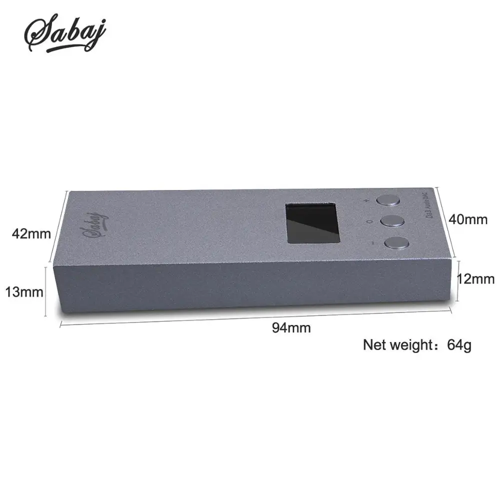  SABAJ Da3 Tiny DAC/Amplifier Hifi HI-Res Headphone Amplifier Portable USB DAC Screen Balanced Outpu