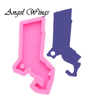 

Shiny new keychain mold Massachusetts US state Silicone epoxy Resin Molds Decorative Craft DIY bracelet keychain mold DY0203