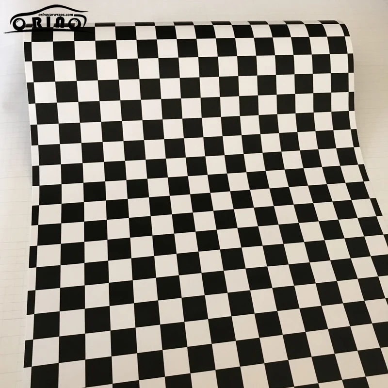 Black White Checkered Flag Vinyl Wrap Sticker-2