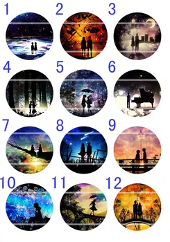 

Handmade Colorful picture Round Glass Cabochons Refrigerator magnet for Necklace Decoration and Phone Chain Accessaries380