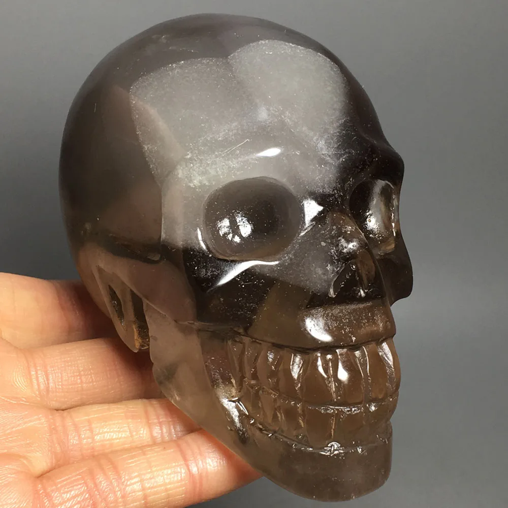 

589g High quality NATURAL smokey stone Skull quartz crystals healing