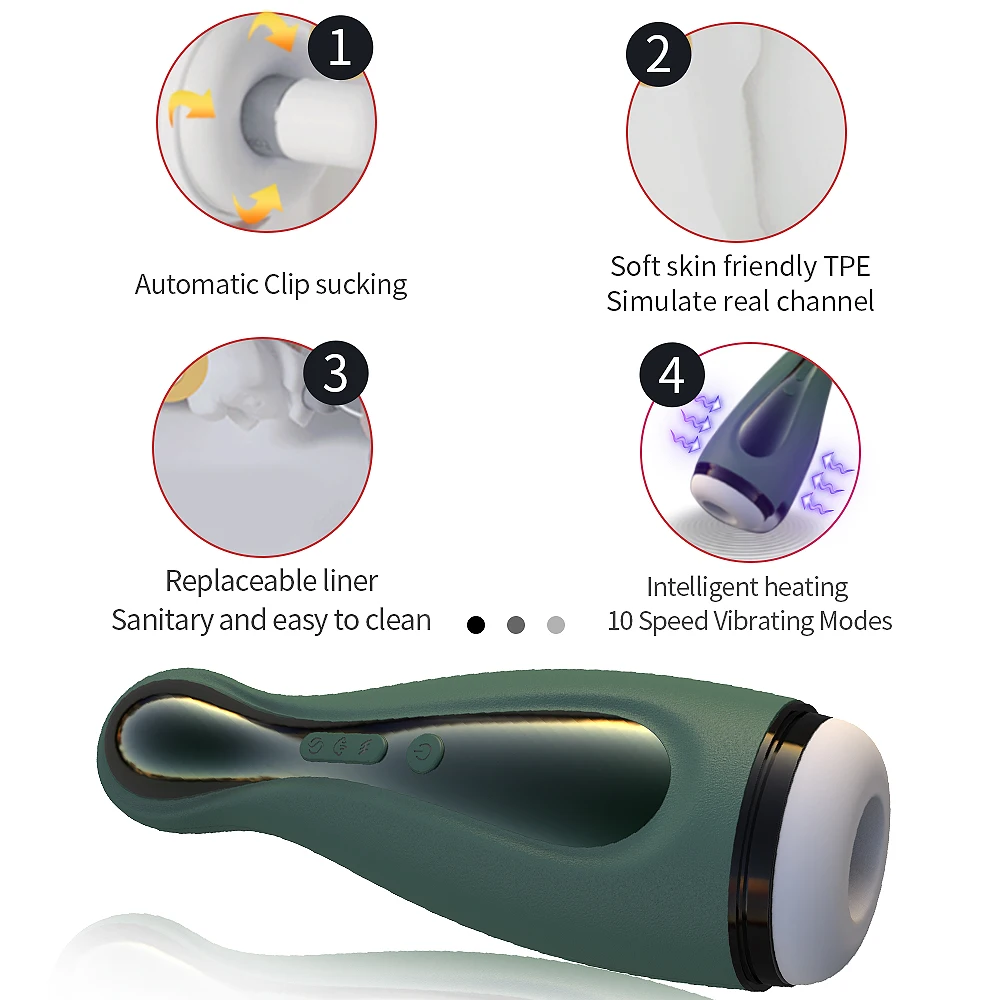 Upgrade Sucking Masturbator Blowjob Deep Throat Vibration Automatic Clip Suction Oral Sex Cup Adult Intimate sex Toys for Men 6