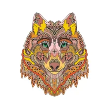 Tête de chien colorée en bois, Puzzle 3D, bricolage, bloc Pop A3 A4 A5, Animal Alien, jeu de Puzzle, 100 200 300 grammes pour enfant, boîte cadeau, nouveau