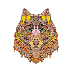 Novo Colorido Cabeça de Cão De Madeira Puzzle 3D DIY A3 A4 A5 Bloco Pop Alienígena Animais Jigsaw Jogo 100 200 300 Caixa de Presente Grama Para O Miúdo Criança