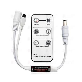

LED Single Color Dimmer DC5-24V 6A 6Key IR LED Strip Controller Remote For Single Color 5050 3528 5630 5730 Strip Lights