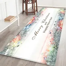 Прочный Рождественский тематический мягкий фланелевый нескользящий коврик для кухни, гостиной, столовой, спальни, Декор