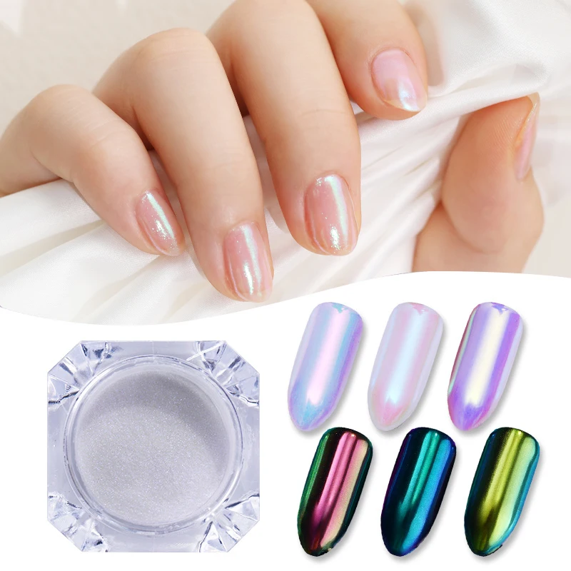 

1 Box 0.5g Aurora Neon Nail Glitter Chameleon Mirror Nail Art Pigment Powder Dust