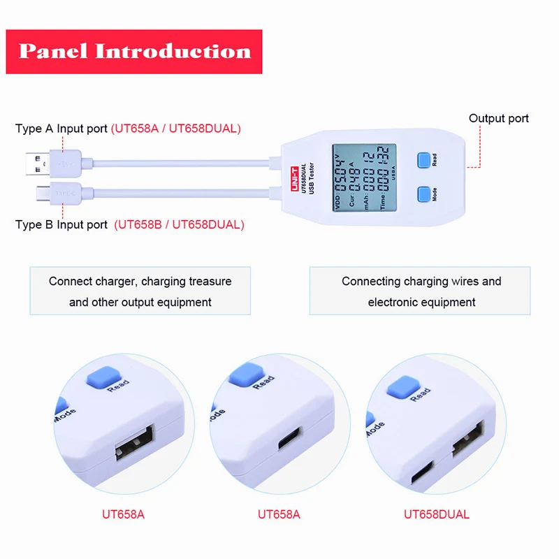 UNI-T UT658C Digital LCD USB Testeur DéTecteur Tension Courant