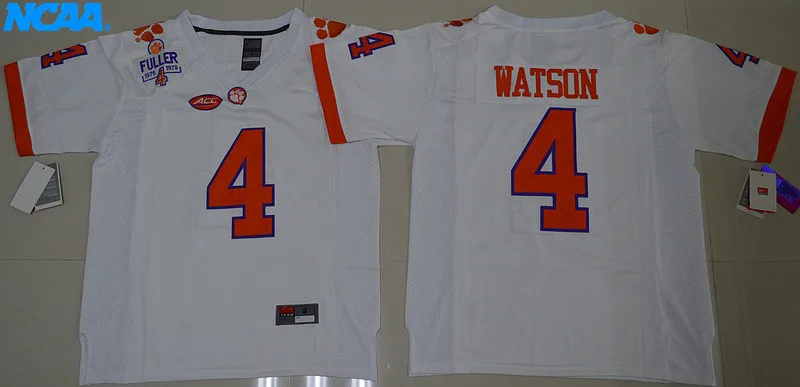Новое поступление высокое качество NCAA Deshaun Watson#4 футболка колледжа Limited Майки S-XXXL - Цвет: 5