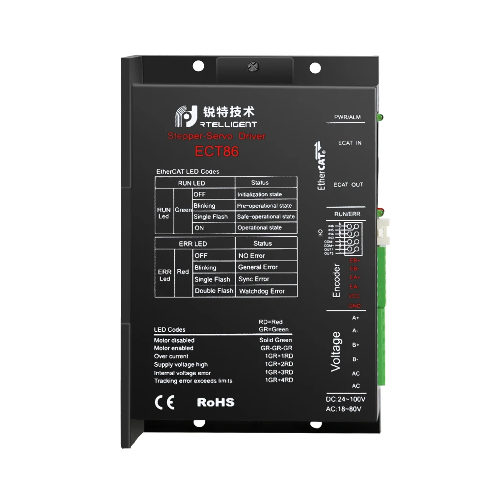 US $935.00 Rtelligent 4sets Nema 34 12NM Closed Loop Stepper Motor 86A12ED With Nema 34 Ethercat Closed Loop Stepper Motor Driver ECT86