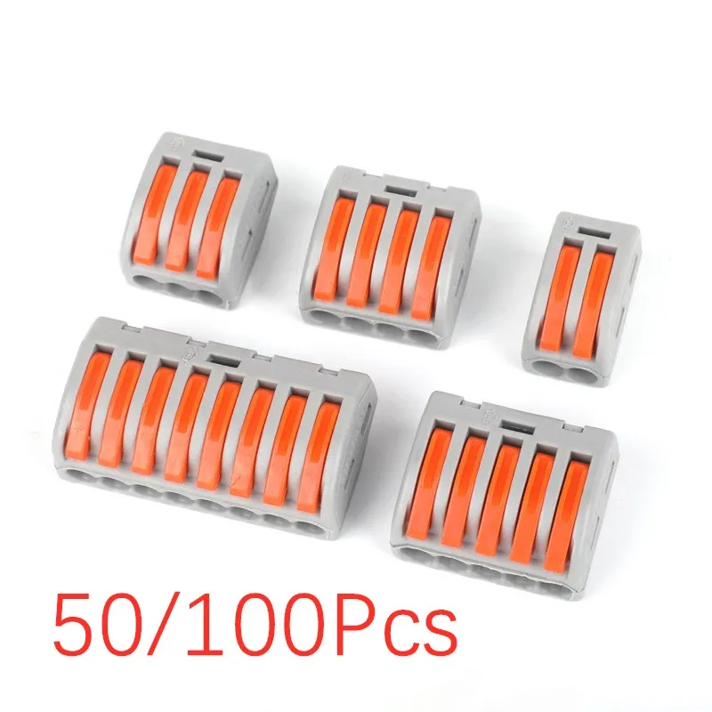 

50/100 Pcs Universal cable connector Household wire connector Compact wire connector Push in Wiring Terminal Block RCT 212 213