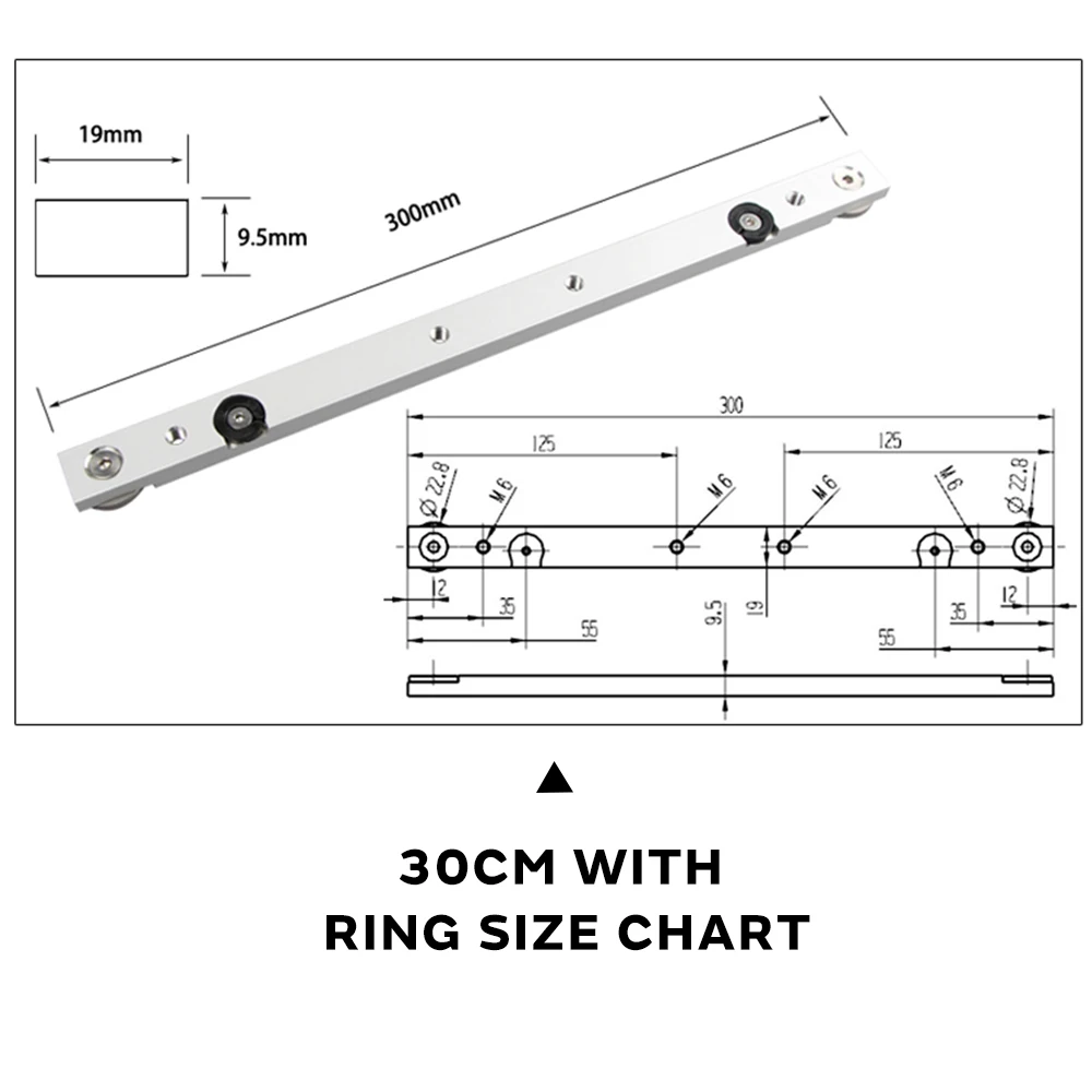 Miter Tool Bar T Slot Slider Metal Silver Pusher Limit Woodworking Chute Beveled Track Modification Portable Practical Hardware