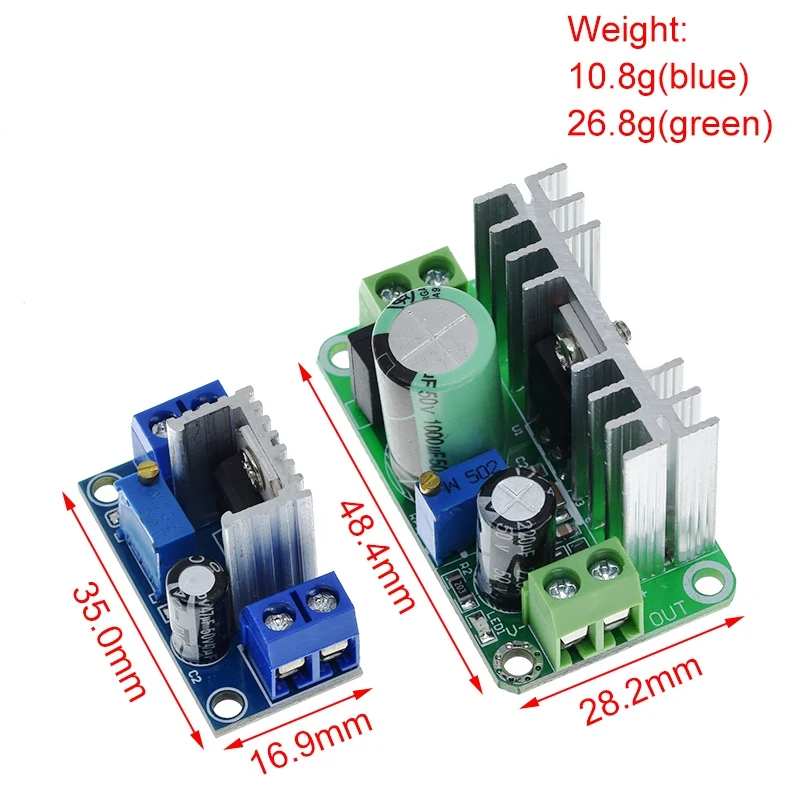 LM317T DC-DC Einstellbarer Konverter Buck Step Down Platinenmodul Linearregler Netzteil mit Gleichrichterfilter – Detail 3