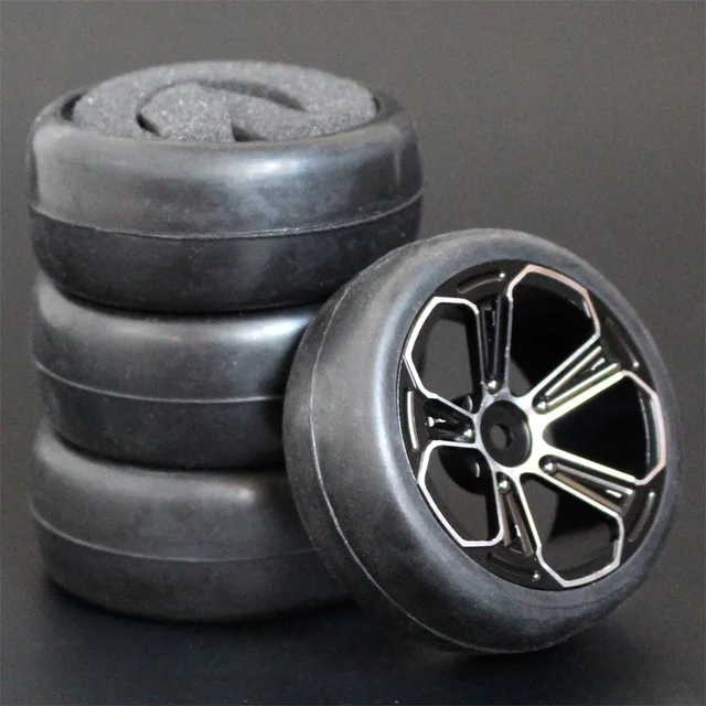 1Set 4Pcs HSP HPI Racing Tires Tyre Metal Wheel Rim 4Pcs For RC 1/10 On-Road Car HSP 94123/94103/94122 D4/D3 FW06 305
